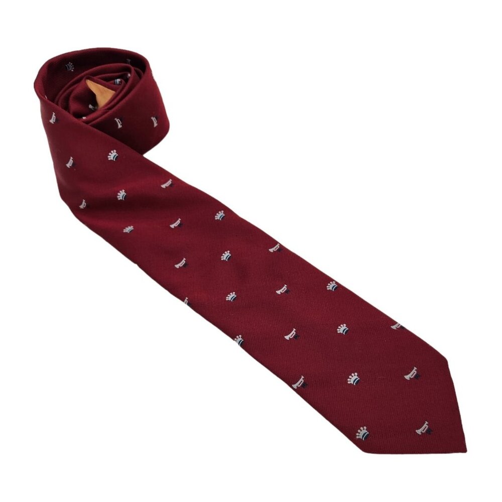Vintage Mens Silk Pierre Cardin Tie Neck Tie Red Checks Pattern EUC